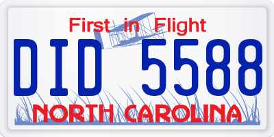 NC license plate DID5588