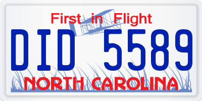 NC license plate DID5589