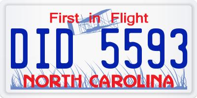 NC license plate DID5593