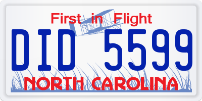 NC license plate DID5599