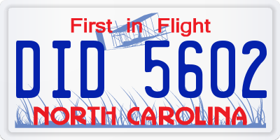 NC license plate DID5602