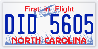 NC license plate DID5605
