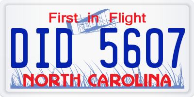 NC license plate DID5607