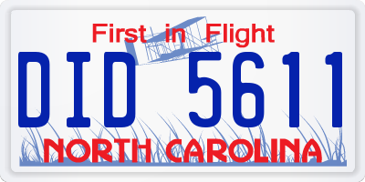 NC license plate DID5611