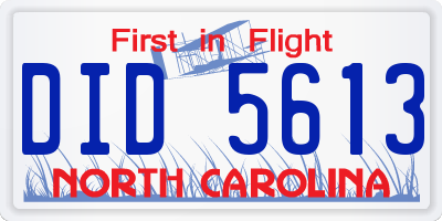 NC license plate DID5613