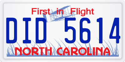 NC license plate DID5614