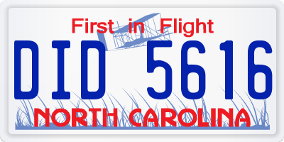 NC license plate DID5616