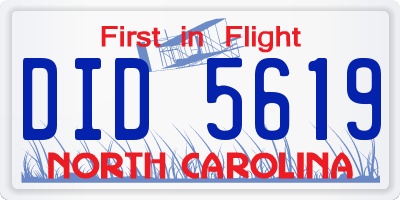 NC license plate DID5619
