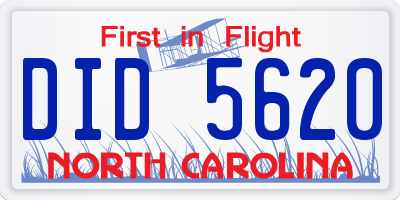 NC license plate DID5620