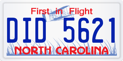 NC license plate DID5621