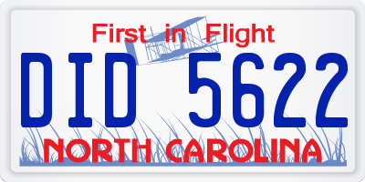 NC license plate DID5622
