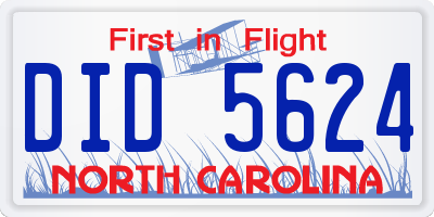NC license plate DID5624