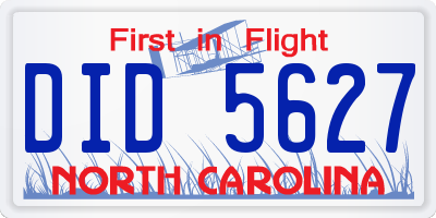 NC license plate DID5627
