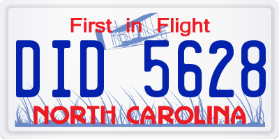NC license plate DID5628
