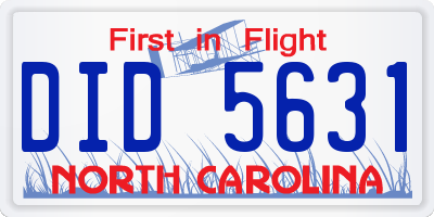 NC license plate DID5631
