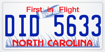NC license plate DID5633