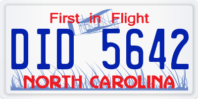 NC license plate DID5642