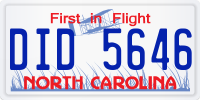NC license plate DID5646