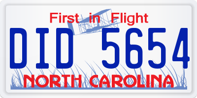 NC license plate DID5654