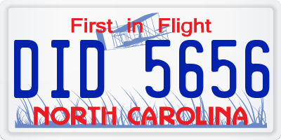 NC license plate DID5656