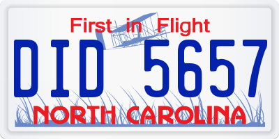 NC license plate DID5657