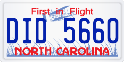 NC license plate DID5660