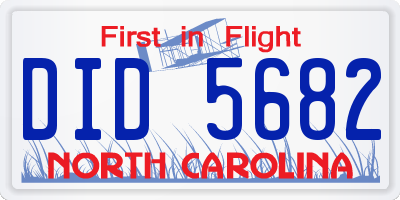 NC license plate DID5682