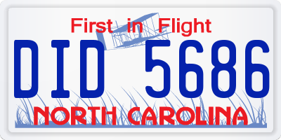 NC license plate DID5686