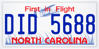 NC license plate DID5688