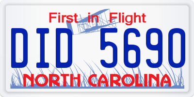 NC license plate DID5690