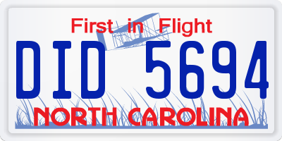 NC license plate DID5694
