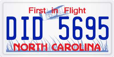 NC license plate DID5695