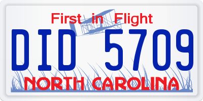 NC license plate DID5709