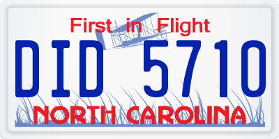 NC license plate DID5710