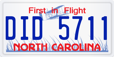 NC license plate DID5711