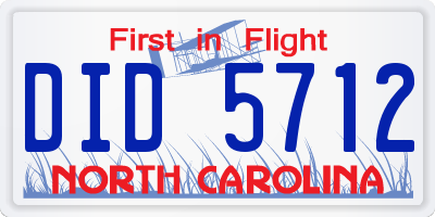 NC license plate DID5712