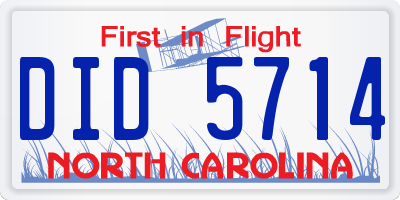 NC license plate DID5714