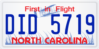 NC license plate DID5719