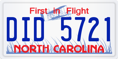 NC license plate DID5721