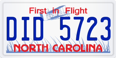 NC license plate DID5723