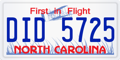 NC license plate DID5725