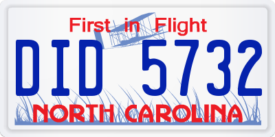 NC license plate DID5732