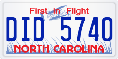 NC license plate DID5740