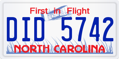 NC license plate DID5742