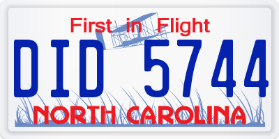 NC license plate DID5744
