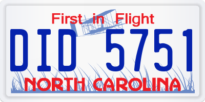NC license plate DID5751