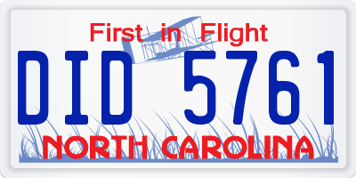 NC license plate DID5761