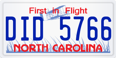 NC license plate DID5766
