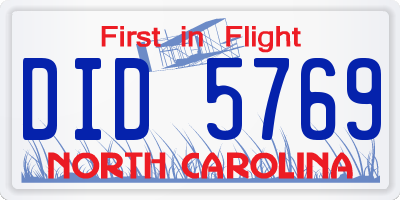 NC license plate DID5769