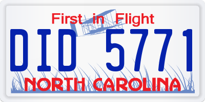 NC license plate DID5771